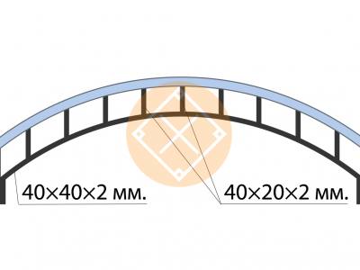 Арочная ферма ФР-1228 с прямоугольной обрешеткой